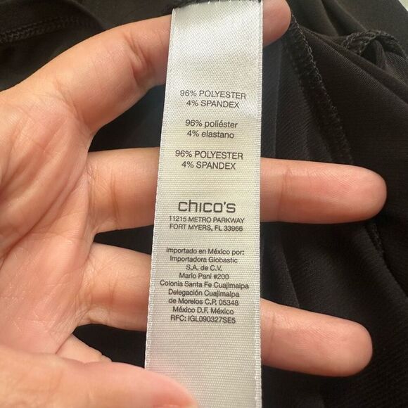 Chico’s Apparel Irene Lace up LS Top Solid Black size 2‎ NEW! Large srp $65 - Picture 7 of 8